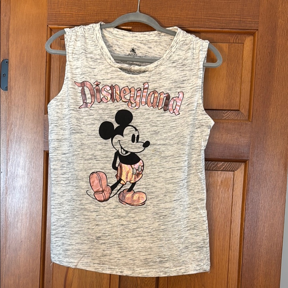 Disney Gray and Pink Mickey Mouse Tank Top